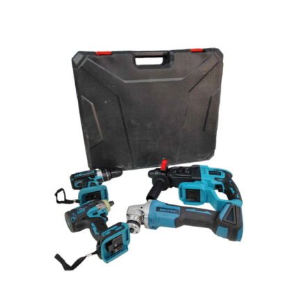 Σετ Εργαλεία Μπαταρίας Κρουστικό Δραπανοκατσάβιδο, Πιστολέτο, Γωνιακός Τροχός, Μπουλονόκλειδο και 2 Μπαταρίες - Cordless Tool Set Impact Drill, Gun, Angle Wheel, Wrench and 2 Batteries