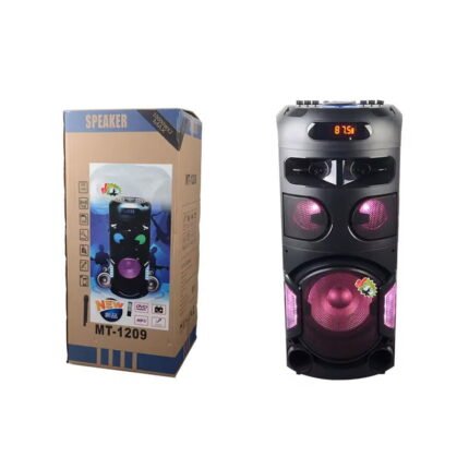 Επαναφορτιζόμενο Ηχείο Bluetooth με Μικρόφωνο,Τηλεχειριστήριο και LED Φως MT-1209 - Bluetooth Speaker