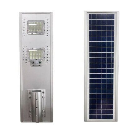 Στεγανό Ηλιακό Φωτιστικό Δρόμου IP65 με Ανιχνευτή Κίνησης, Αισθητήρα Φωτός και Τηλεχειριστήριο σε Ασημί Χρώμα JD-1950