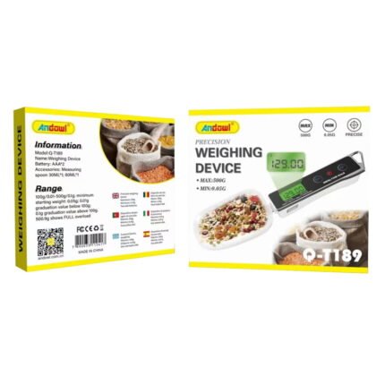 Andowl Ψηφιακή Ζυγαριά Κουτάλι με LCD οθόνη και 2 αποσπώμενα κουτάλια δοσομέτρησης Q-T189 - Precision weighting device