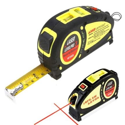 Μέτρο Αλφάδι με Laser Γραμμή Οριζόντια Κάθετη και Σταυρό - LevelPro 3 laser 5.5M